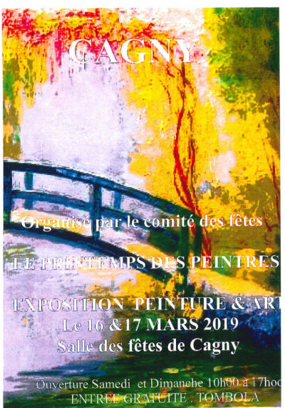 Exposition "Le printemps des peintres" à Cagny les 16 et 17 mars 2019