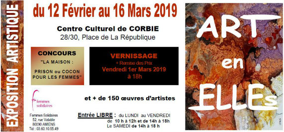 Exposition Art En Elles à Corbie du 12 février au 16 mars 2019